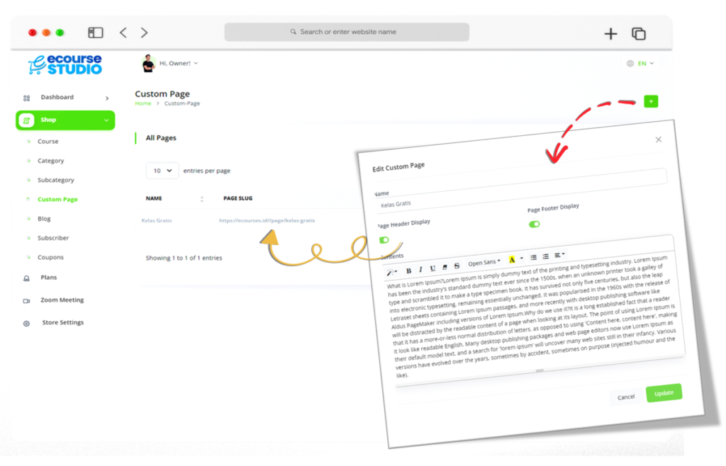 Custom Page