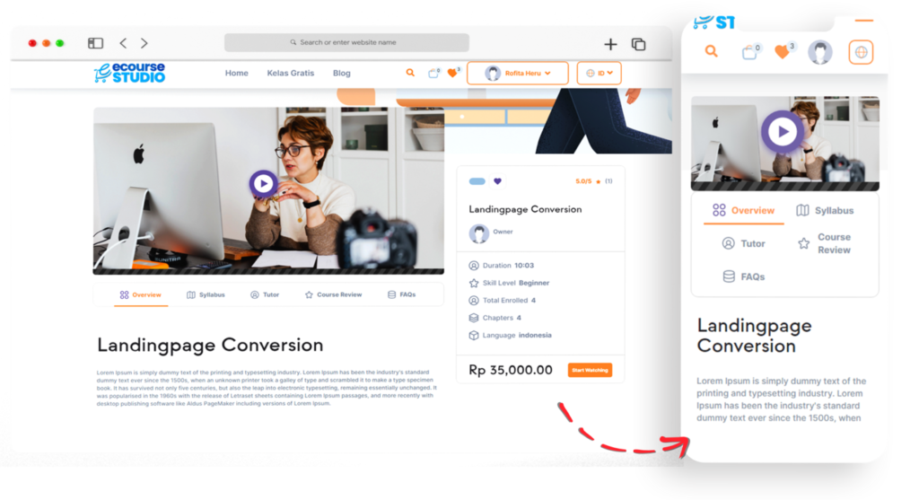 Tampilan Mobile Friendly